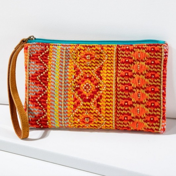 Ruggine Handbags - Handmade Hand Beaded Clutch - Ethnic Navajo Aztec Inspired Design - Faux Leather